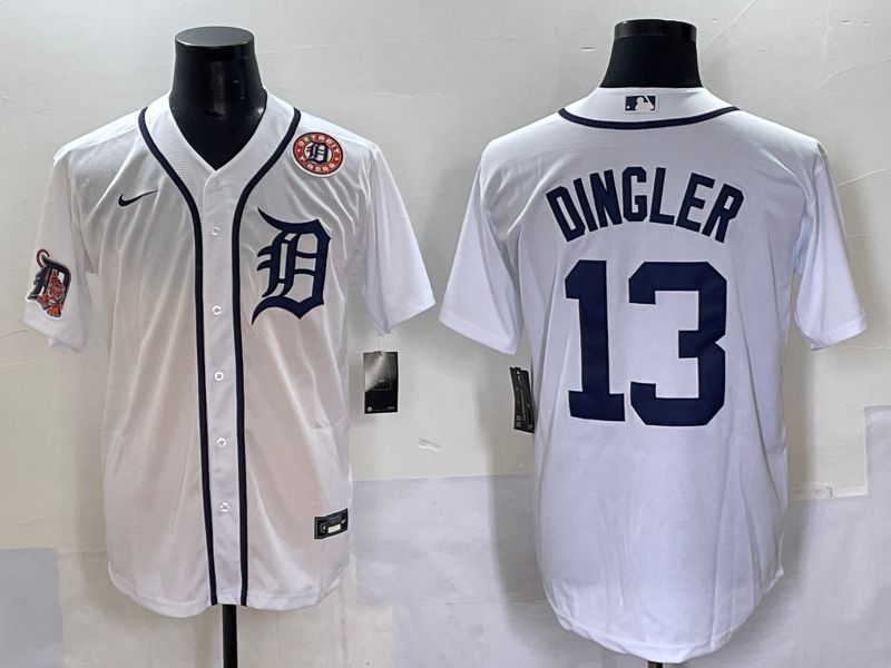 Men 2025 Detroit Tigers #13 Dingler White Game Nike MLB Jersey style 9